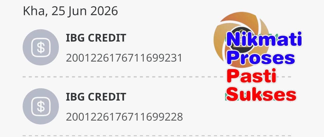 IBG credit bukti pembayaran komisyen Tone Wow terus ke akaun bank
